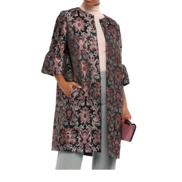 Kate Spade Lavender Jacquard Coat Size 10 - Picture 7 of 14